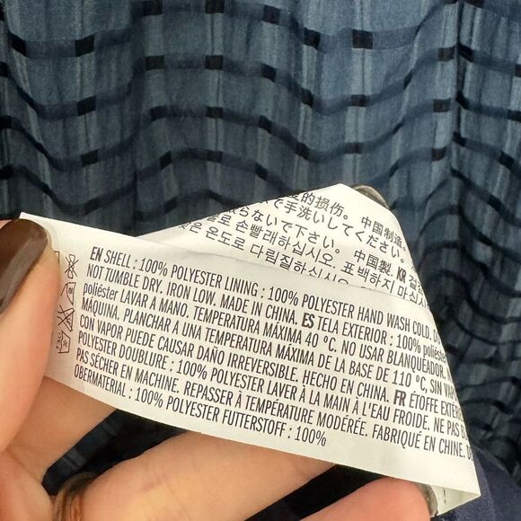 ENGLISH FACTORY Gingham Tiered Midi Dress with Bow Tie Sleeves in blue - Picture 7 of 8